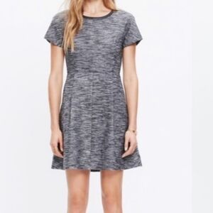 Madewell Black & Grey Textured Skater Dress